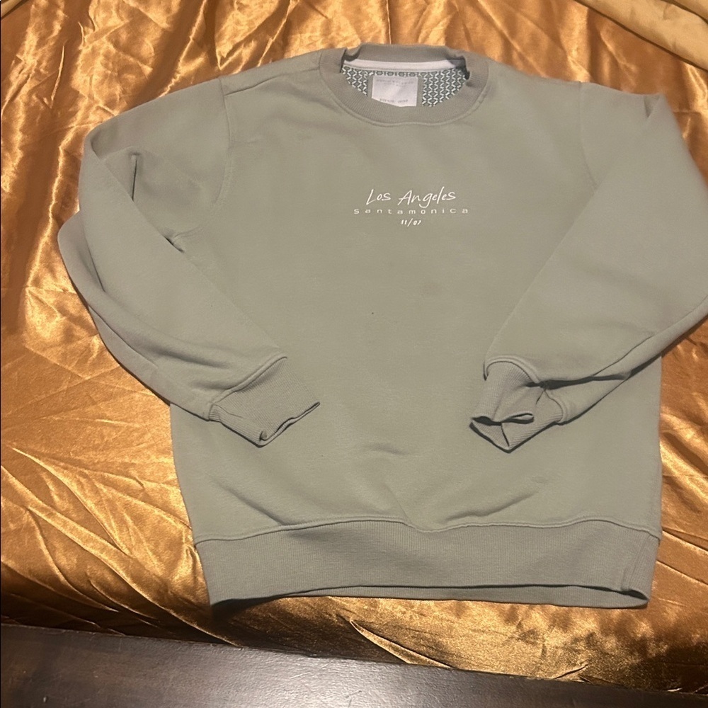 Denim & Flower Kids Sweatshirt - Sage Green